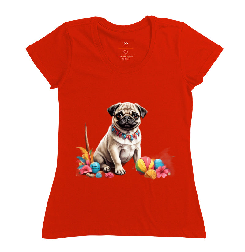 Camiseta Pug Carnaval Pata Mansa