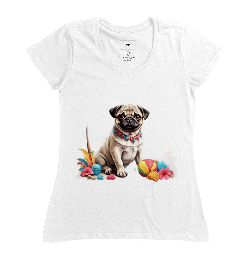 Camiseta Pug Carnaval Pata Mansa