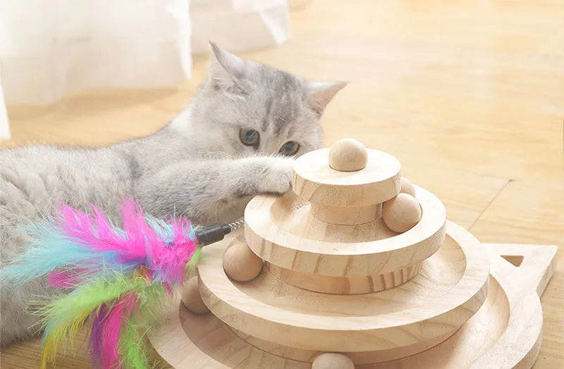 Brinquedo para Gato Interativo Torre de Madeira