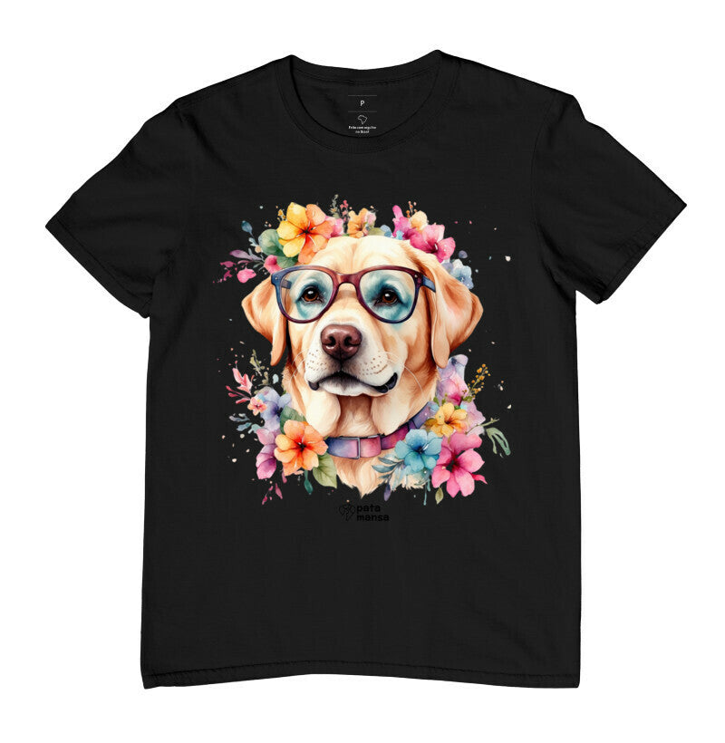 Camiseta Labrador Flowers