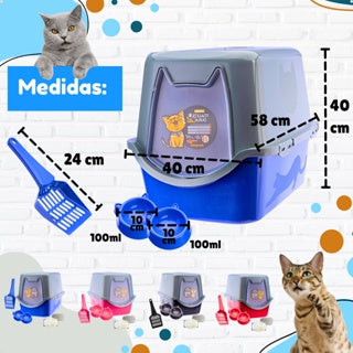 Caixa de Areia para Gatos Kit Completo